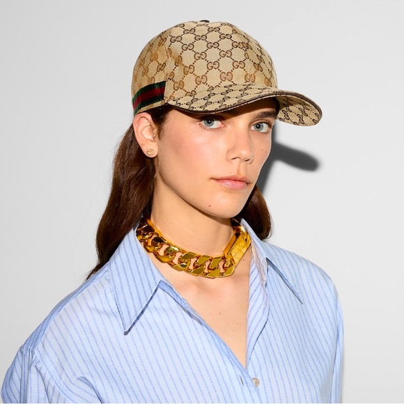Original Gucci Sherry Line Canvas GG Monogram Baseball Cap w COA Sz Med/ 58 - Picture 1 of 6